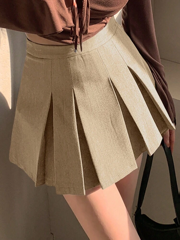Women's Retro Casual Versatile Daily School Style A-Line Pleated Skirt Fall Skirts