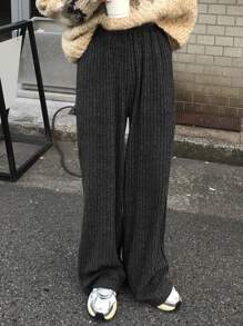 FRIFUL Women Casual Loose Solid Color Long Pants, Autumn & Winter Fleece Lined