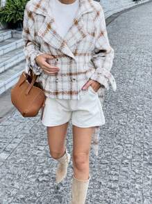 Chiquease 女士休闲知性宽松长袖西装外套 - 卡其色 - 查看 5