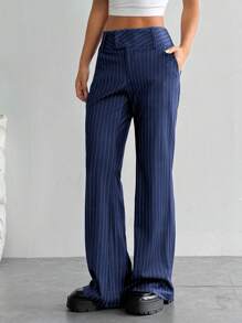 Flirla 女士条纹低腰休闲裤
