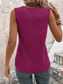 SHEIN LUNE Women Summer Casual Solid Color Camisole - Red Violet - View 2