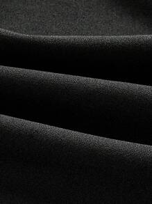 SHEIN Privé Women's Black Sexy Elegant Mesh Contrast Long Sleeve Slim Fitted Long Jumpsuit