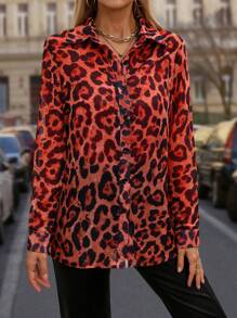 Chiquease Women's Leopard Print Casual Fashion Shirt For New Year Clothes