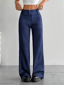 Flirla 女士条纹低腰休闲裤