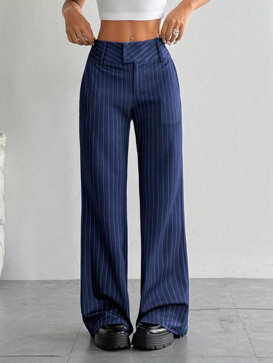 Flirla 女士条纹低腰休闲裤