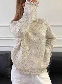 DAZY Women's Round Neck Oversized Pullover Sweater Fall - Multicolor - View 1