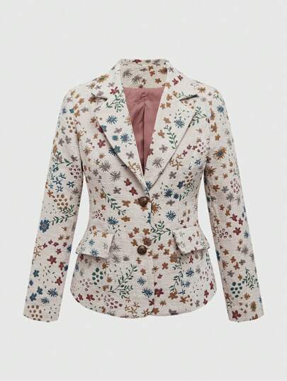 Fairycore Women Vintage Cottagecore Granpa Floral Blazer