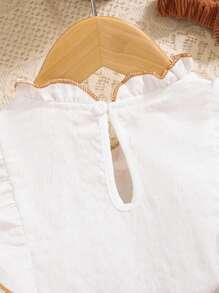 2pcs Baby Girls' Cute Fashion Ruffle Collar Bow Long Sleeve Dress And Headband Set, Suitable For Spring And Autumn - Multicolor - View 5