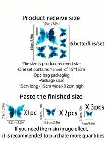 1set Glow Butterfly Wall Decals Blue Luminous Butterfly Glow In The Dark Wall Stickers DIY Decor For Kid Girl Bedroom Bathroom Decorations (Five Sets Of Main Image Effects Need To Be Purchased) Fashionable Home Decor Glow In The Dark Butterfly Stickers D - Blue - View 7