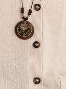 大码女式休闲纯色拼布口袋单排扣针织背心，适合冬季