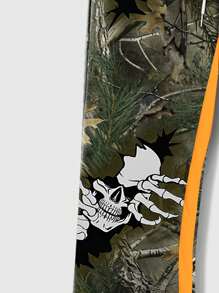 ROMWE MEN Street Life Pantalones de chándal acampanados con contraste de color, parche de rama de árbol y camuflaje, estilo callejero retro para hombre