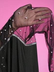 Slaydiva Đầm dạ hội màu đen thanh lịch dành cho nữ cỡ lớn, thiết kế bất đối xứng, thích hợp cho mùa thu. - màu đen - Xem 8