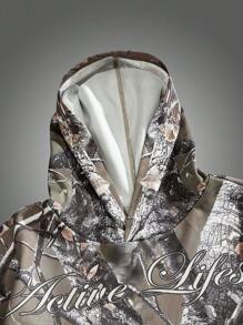 Manfinity VCAY Moletom com capuz masculino plus size, folgado, com estampa de cruz e letras, manga comprida, para outono e inverno - Multicolorido - Ver 4