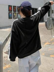 DAZY Women's Casual Round Neck Drop Shoulder Long Sleeve Loose Hoodie With Bowknot , Fall/Winter,Long Sleeve Tops Sweatshirt