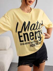 SHEIN EZwear Lässiges, einfarbiges, gestricktes Rundhals-Kurzarm-T-Shirt mit lockerem Schnitt für Damen