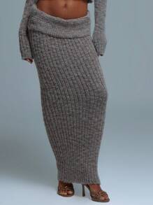 MUSERA Chân váy maxi dài xòe rộng, cạp gập, chất liệu dệt kim gân, thích hợp cho kỳ nghỉ hè, đi lễ hội. - Nhiều màu - Xem 2