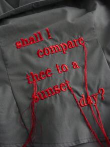 SHEIN MOD 女士纯色不对称下摆抹胸阔腿裤宽松套装，休闲秋季 - 灰色 - 查看 5