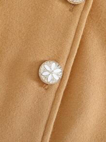 SHEIN Baby Girls' Cozy Fluffy Hooded Long Coat, Suitable For Outings In Autumn And Winter - Brown - View 7