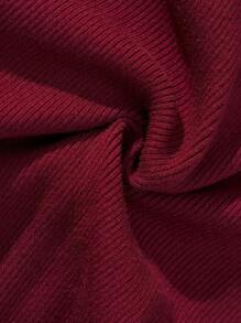Maija Women's Autumn Knitted Wine Red Solid Turtleneck Fitted Elegant Sweater Dress