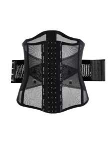 Women's See-Through Mesh Belted Waist - Black - View 2