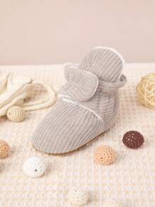 Giày bốt cổ ngắn chống trượt mềm mại và ấm áp cho trẻ sơ sinh, mùa đông - Màu Xám nhạt - Xem 3