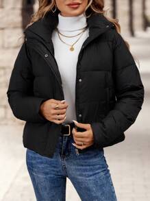 EMERY ROSE Women's Solid Color Long Sleeve  Coat