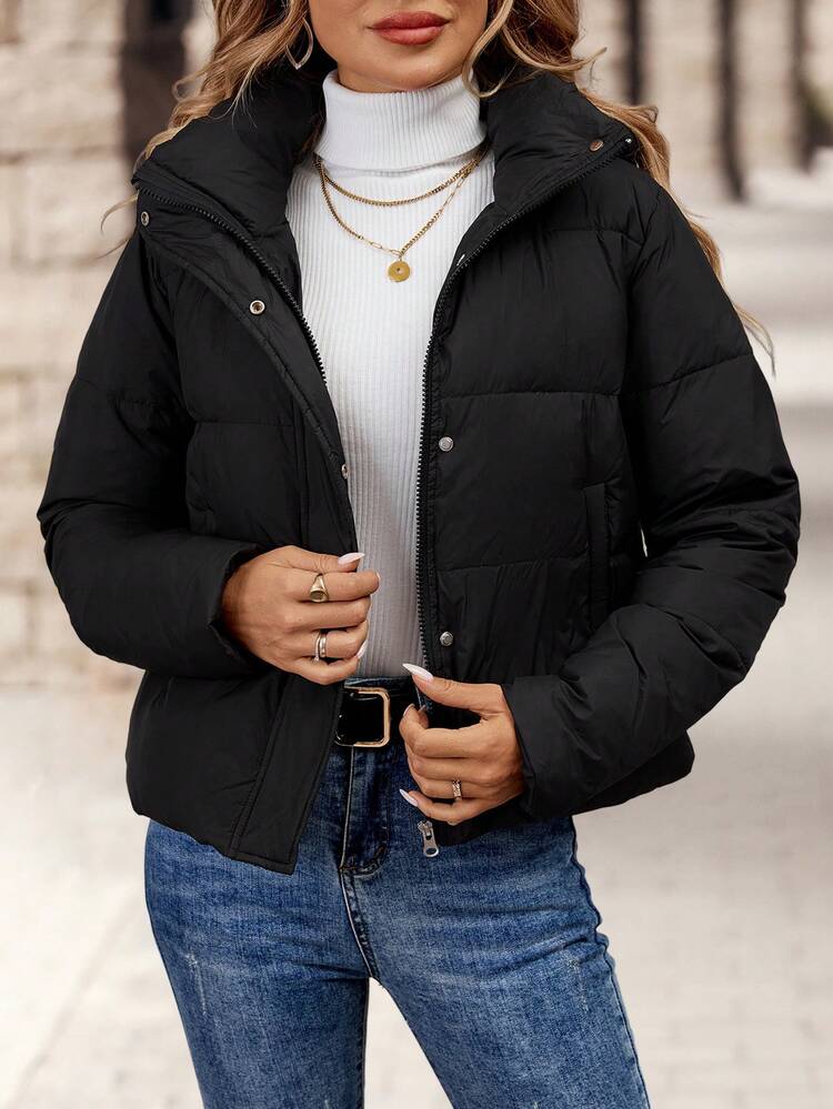 Women's Solid Color Long Sleeve  Coat