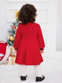 SHEIN Matching Mother Daughter Winter Dresses - Long Sleeve Plaid Patchwork Dress, Vintage Christmas Family Outfits