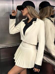 Chiquease Women's Short Single-Breasted Blazer Jacket, Casual Commute Wear