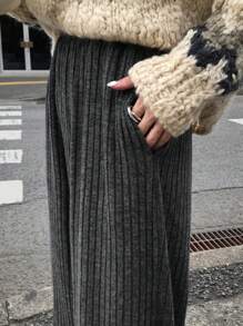FRIFUL Women Casual Loose Solid Color Long Pants, Autumn & Winter Fleece Lined