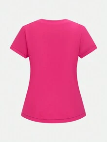 SHEIN TaskFit V 领短袖 3 色双口袋休闲制服手术服上衣衬衫、手术服、健康检查手术服制服手术服上衣女士纯色宠物美容工作服手术服上衣套装营养师工作服短袖实验室工作服 - 彩色 - 查看 8