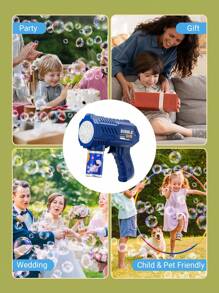 Teckwe Pistola de burbujas para niños con soluciones de burbujas, soplador de burbujas, juguete de verano, para exteriores, regalo de cumpleaños, regalos navideños, imprescindible para accesorios de campamento y vacaciones, suministros de campamento