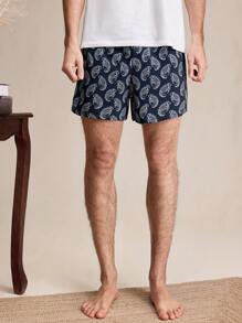 EverLounge Men's All-Over Print Button-Front Lounge Pants, Casual Daily Wear - Multicolor - View 5