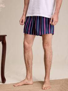 EverLounge 男士前扣条纹家居裤，日常休闲装 - 彩色 - 查看 6