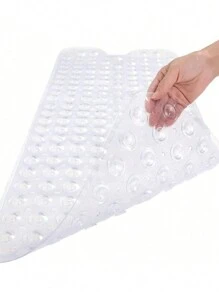 1 tấm thảm nhà tắm thiết kế trong suốt hiện đại - Thảm bồn tắm PVC mềm chống trượt , chống bụi bẩn, dễ vệ sinh, có nhiều giác hút và lỗ thoát nước, thảm nhà tắm có thể giặt bằng máy, thích hợp để tắm vòi sen (Vui lòng chọn kích thước phù hợp) - Trong sáng - Xem 8