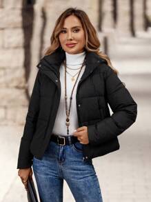 EMERY ROSE Women's Solid Color Long Sleeve  Coat