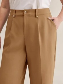 BizChic Plus Size Solid Color Woven Cone Chino Pants For Casual Wear, Autumn
