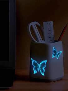 1set Glow Butterfly Wall Decals Blue Luminous Butterfly Glow In The Dark Wall Stickers DIY Decor For Kid Girl Bedroom Bathroom Decorations (Five Sets Of Main Image Effects Need To Be Purchased) Fashionable Home Decor Glow In The Dark Butterfly Stickers D - Blue - View 8