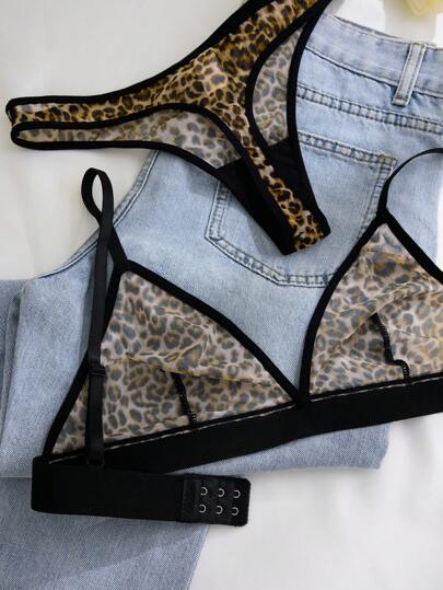 Bare Chapter Women Verleidelijke Lingerie Set (Wireless Bra, String) ClassicAnimalPrint view 2