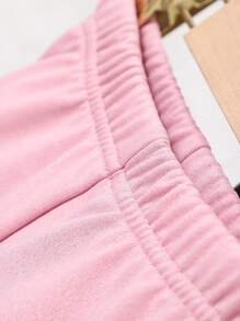SHEIN Bộ áo khoác kẻ caro cổ điển thoải mái cho bé gái kèm áo nỉ và quần thời trang, Thu/Đông - Hồng - Xem 8