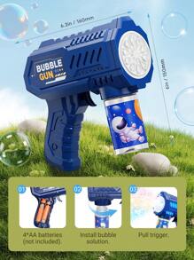 Teckwe Pistola de burbujas para niños con soluciones de burbujas, soplador de burbujas, juguete de verano, para exteriores, regalo de cumpleaños, regalos navideños, imprescindible para accesorios de campamento y vacaciones, suministros de campamento