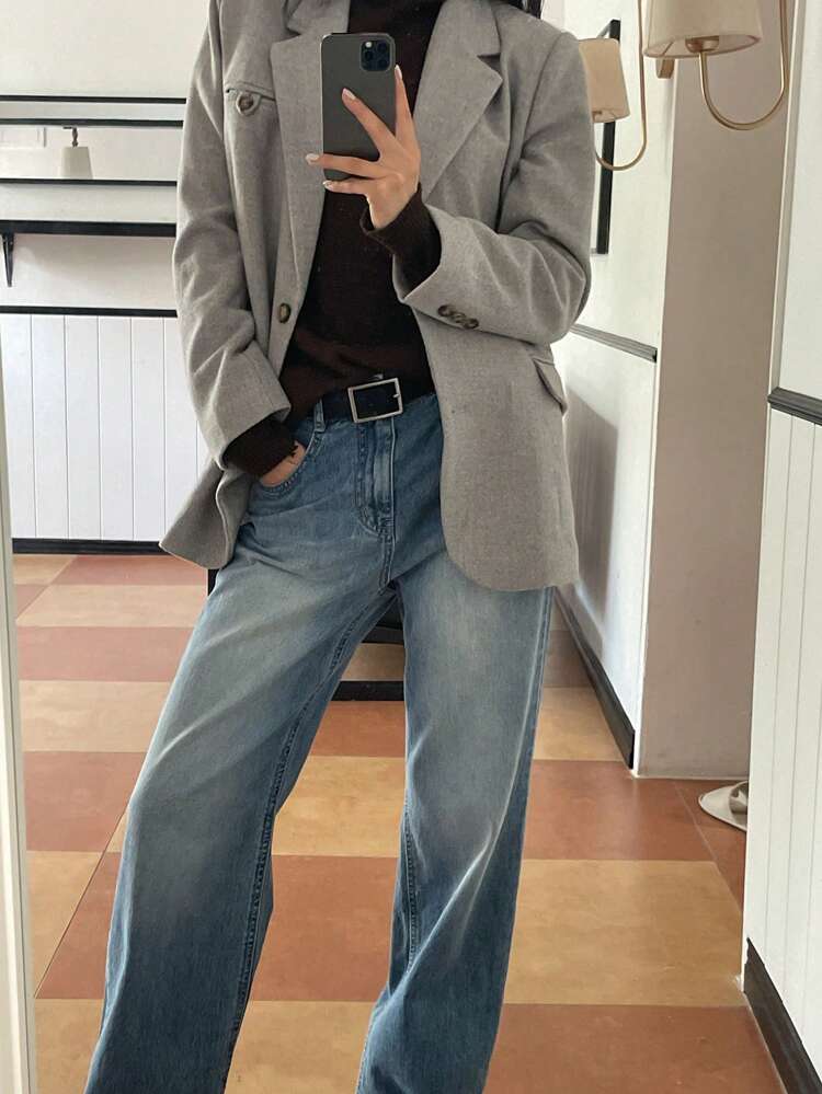 Women's Casual Blazer Jacket For Autumn And Winter,Fall Women Clothes Business Attire