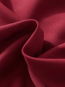 SHEIN Elladie kids 年轻女孩纯色褶皱简约 A 字裙，休闲日常穿着 - 酒紅色 - 查看 6