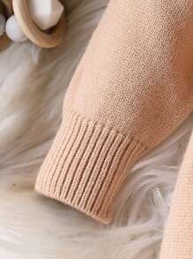 SHEIN Baby Boy Solid Color Knitted Jumpsuit Autumn Winter