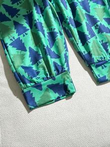 男婴趣味圣诞树印花套装，裤子设计搭配上衣，适合圣诞派对或日常穿着 - 彩色 - 查看 11