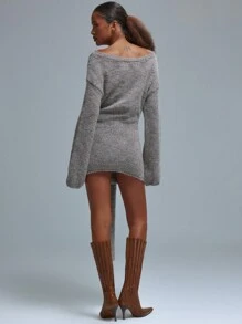 MUSERA Váy len xếp ly tay loe phía trước - Nhiều màu - Xem 3