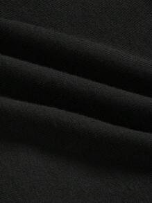 Modelyn Vestito a maglia con laccio laterale di colore unito casual per l autunno/inverno - nero - Visualizzare 5