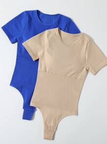 2pcs/Set Women Seamless Shaper Bodysuit - Multicolor - View 3