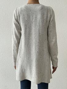 Chiquease 女式长袖休闲纽扣衬衫，配流苏装饰 - 灰色 - 查看 2