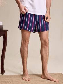 EverLounge 男士前扣条纹家居裤，日常休闲装 - 彩色 - 查看 4